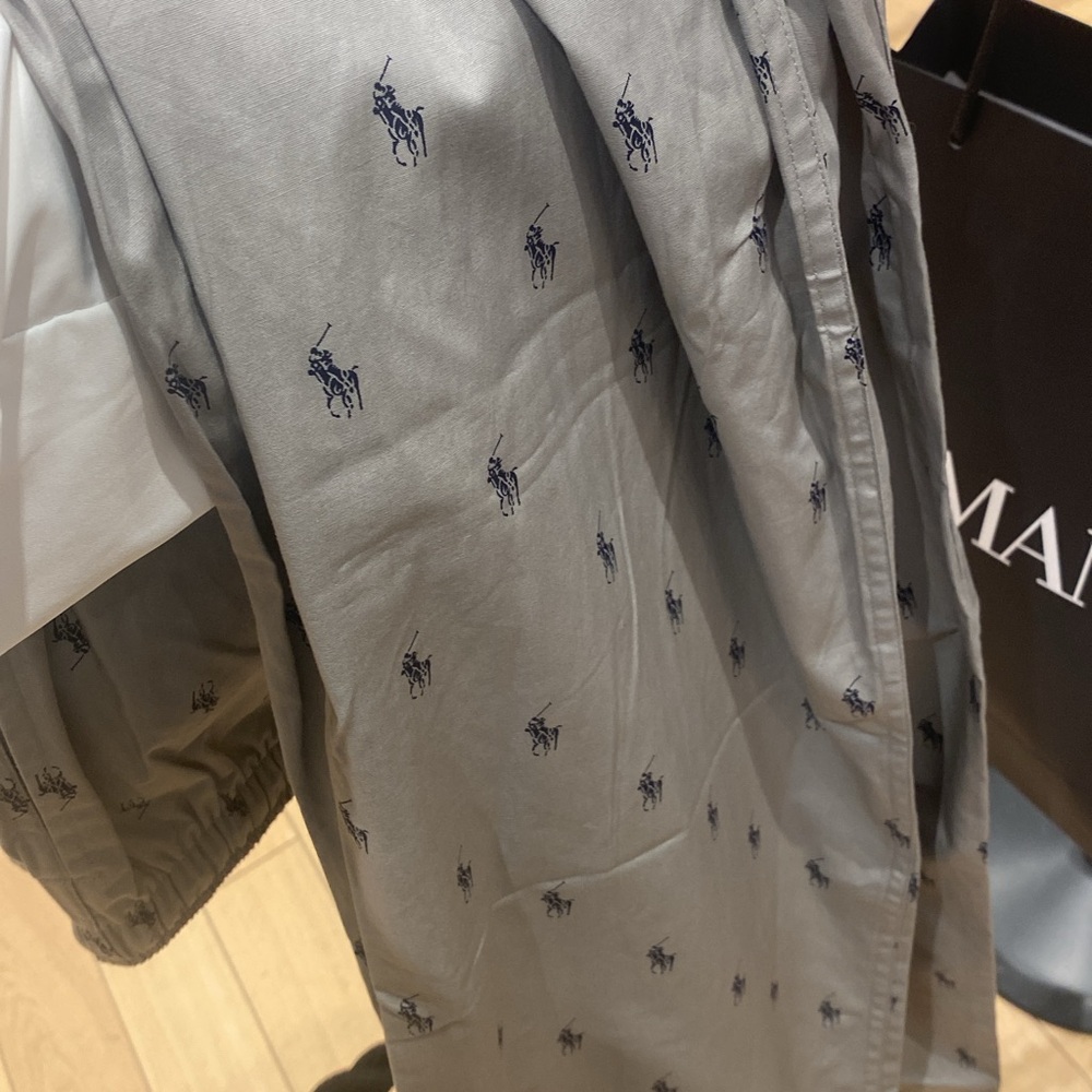 Polo by Ralph Lauren Men's Shirt in Gray with Navy Accents
